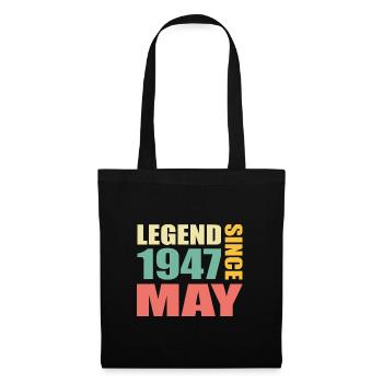 76e anniversaire mai millésime 1947 idée cadeau - Sac en tissu - noir - Devant