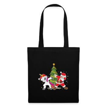 Funny Christmas Xmas Dabbing Santa Unicorn - Tote Bag - black - Front