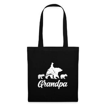 Opa Bär Shirt Lustiges Vatertag Dada Shirt - Stoffbeutel - Schwarz - Vorne