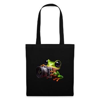 Frog photographer in action - Tote Bag - black - Front