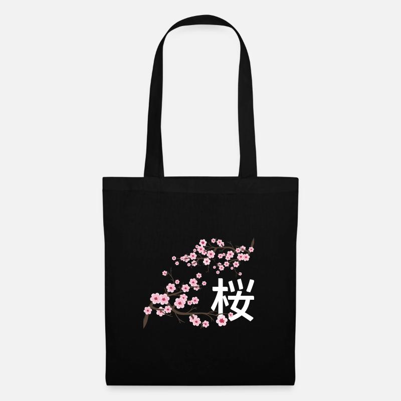 Sakura Japanese Cherry Blossoms - Tote Bag - black