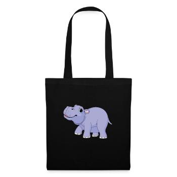 Cute Pygmy Hippo - MiniHippo - Tote Bag - black - Front