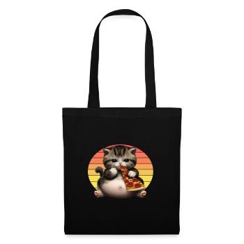 Chat amateur de pizza - Sac en tissu - noir - Devant