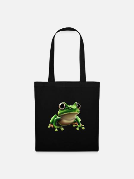 Regenfrosch Wassertropfen Frosch - Stoffbeutel - Schwarz