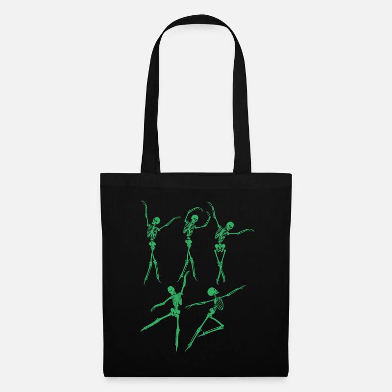 Green Dancing Skeleton - Tote Bag - black