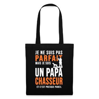 Papa Chasseur parfait cadeau cool papa chasse - Sac en tissu - noir - Devant