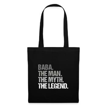 Baba der Mann Mythos Legende Vatertag Geschenkidee - Stoffbeutel - Schwarz - Vorne