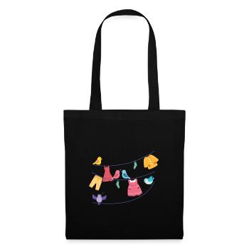 Laundry Birds Hanging Clothes Bird Lover Gift - Tote Bag - black - Front