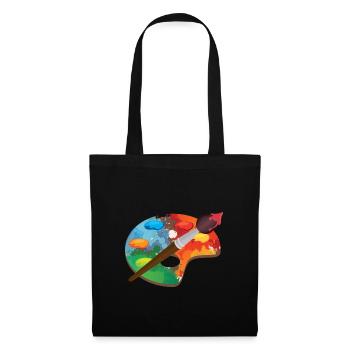 Künstlerfarbe Palette Kunsthandwerk Maler Geschenk - Stoffbeutel - Schwarz - Vorne