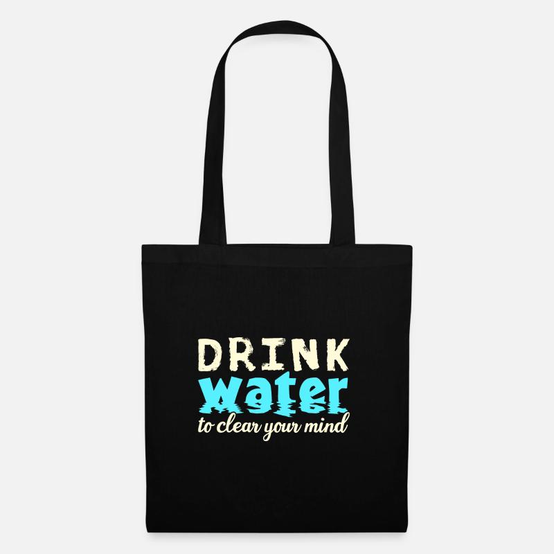 Drink Water - Stoffbeutel - Schwarz