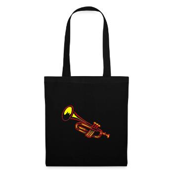 Trompette en laiton design - Sac en tissu - noir - Devant