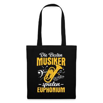 Orchester Horn Musiker Euphonium Blasmusik - Stoffbeutel - Schwarz - Vorne