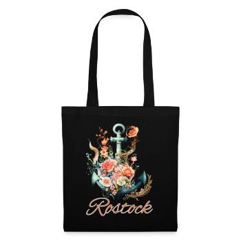 Rostock anchor with flowers - Tote Bag - black - Front
