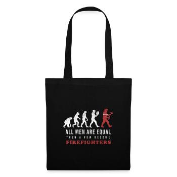 Das stolze Feuerwehrmann-Geschenk des Feuerwehrmanns - Stoffbeutel - Schwarz - Vorne