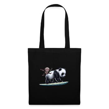 Surfing Panda and Monkey - Tote Bag - black - Front