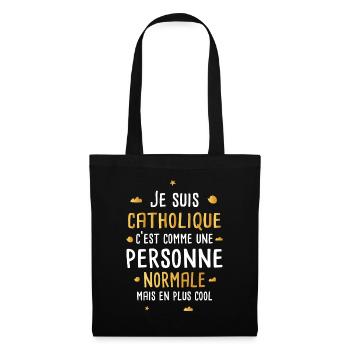 Catholique cadeau drôle femme religion - Sac en tissu - noir - Devant