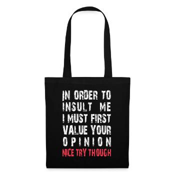 Drôle pour m’offenser blague sarcastique - Sac en tissu - noir - Devant