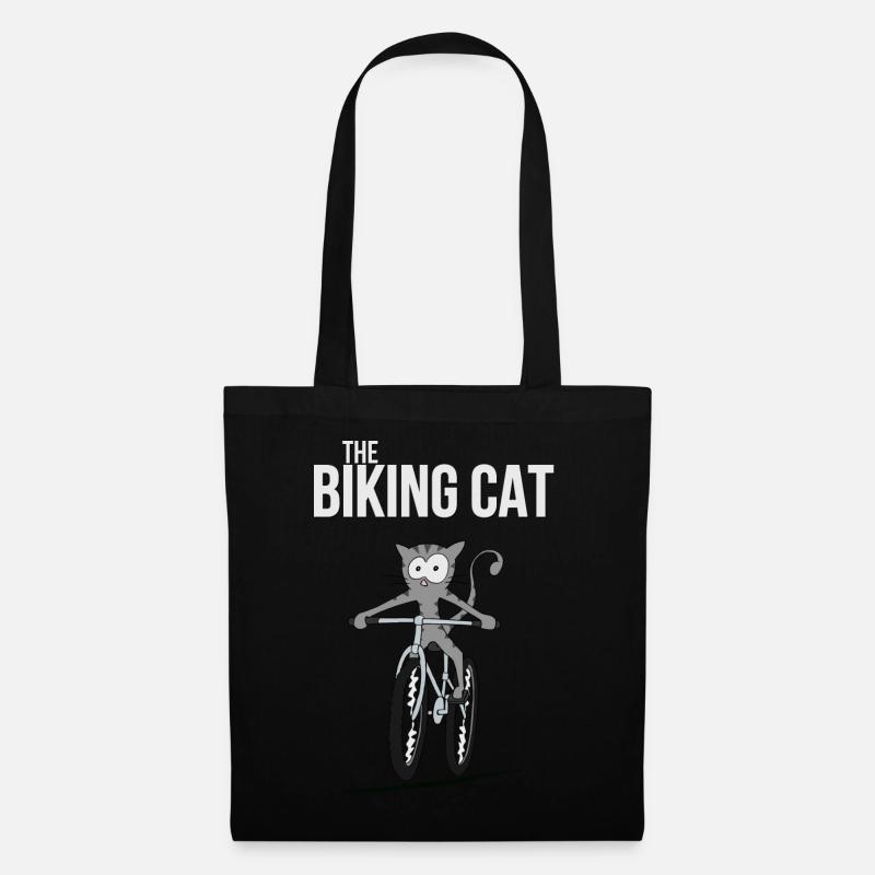 Le cadeau de chat de vélo de chat de vélo de chat - Sac en tissu - noir
