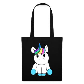 Einhorn - Stoffbeutel - Schwarz - Vorne