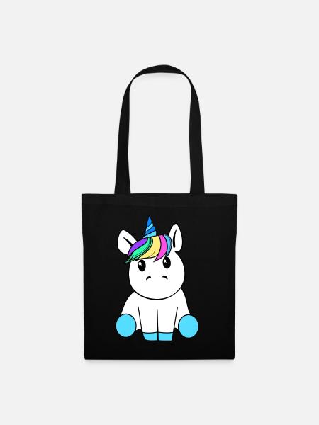 Einhorn - Stoffbeutel - Schwarz