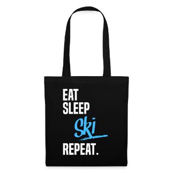 EAT SLEEP ski - Stoffbeutel - Schwarz - Vorne