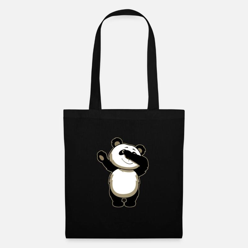 Panda Dab Drôle - Sac en tissu - noir
