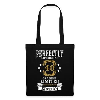 40. Geburtstag Vintage 40 Jahre Geschenk - Stoffbeutel - Schwarz - Vorne