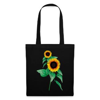 Sonnenblumen - Stoffbeutel - Schwarz - Vorne