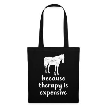 Cheval chevaux - Sac en tissu - noir - Devant