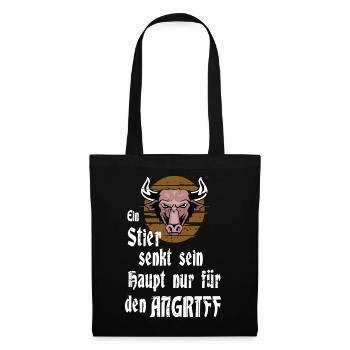 Ein Stier - Stoffbeutel - Schwarz - Vorne