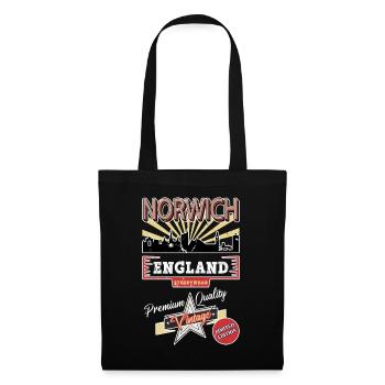 Norwich Angleterre UK City Skyline Vintage Rétro - Sac en tissu - noir - Devant