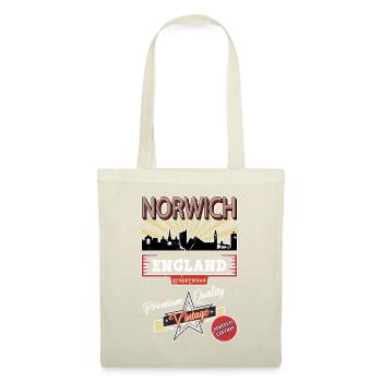 Norwich Angleterre UK City Skyline Vintage Rétro - Sac en tissu - nature - Devant