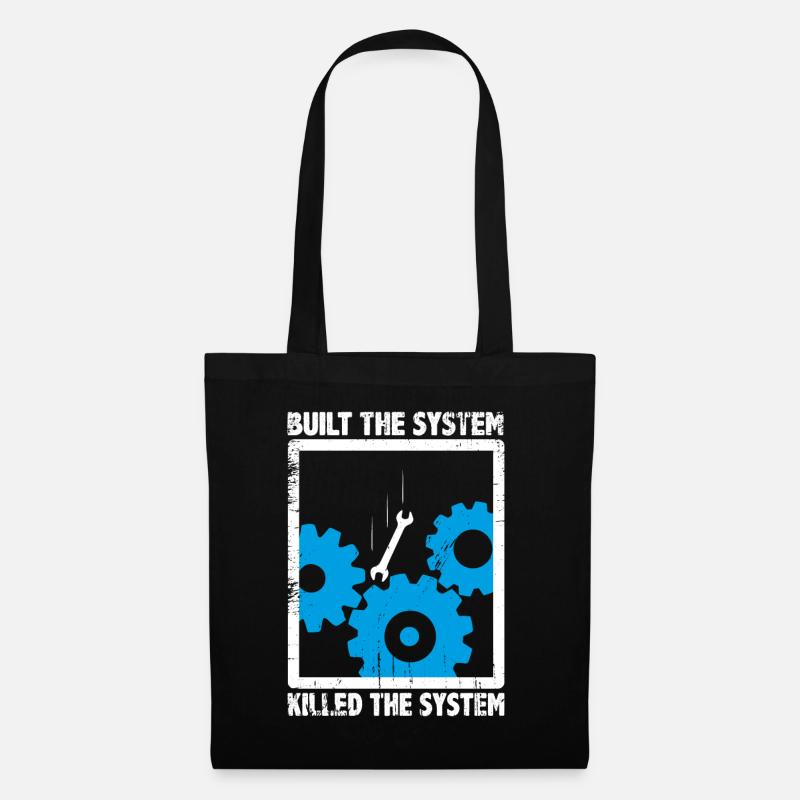 Built the system, Killed the system Statement - Stoffbeutel - Schwarz