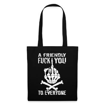 Un fuck you amical à tout le monde - Version allemande - Sac en tissu - noir - Devant