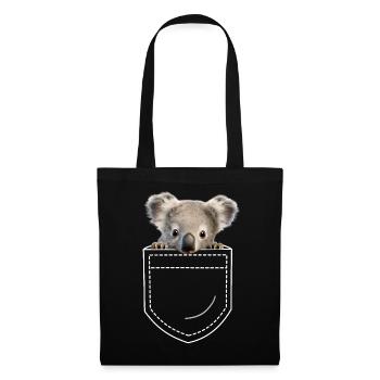 Koala Koalabär - Stoffbeutel - Schwarz - Vorne