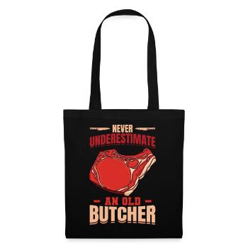 Ne sous-estimez jamais un vieux boucher - Sac en tissu - noir - Devant
