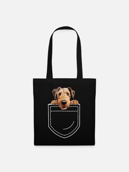 Hund Airdale Terrier - Stoffbeutel - Schwarz
