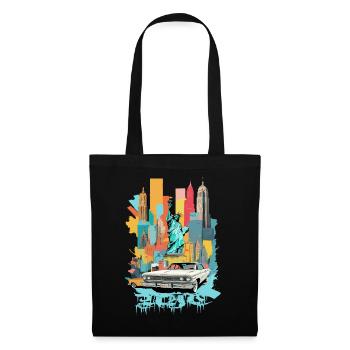 Ville de New York - Sac en tissu - noir - Devant