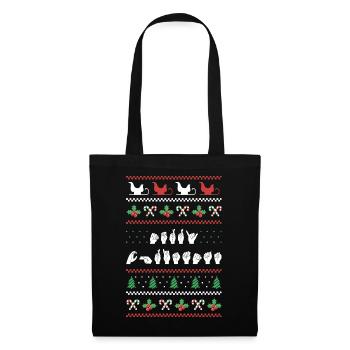 Merry Christmas - ASL American Sign Language I - Tote Bag - black - Front