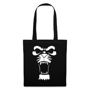 Lion ou tigre prédateur (blanc) - Sac en tissu - noir - Devant