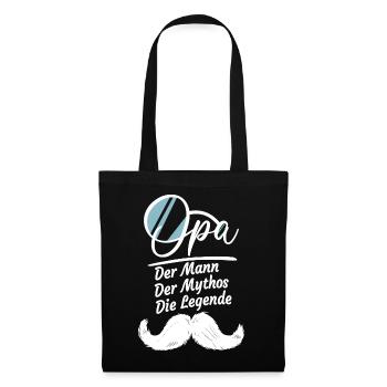 Opa Geschenke Lustig Großvater Geschenkidee Spruch - Stoffbeutel - Schwarz - Vorne