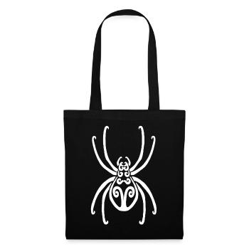 Araignée blanche - Sac en tissu - noir - Devant