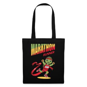 Tortue marathonienne - Sac en tissu - noir - Devant