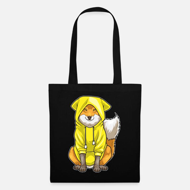 Fuchs Hoodie - Stoffbeutel - Schwarz