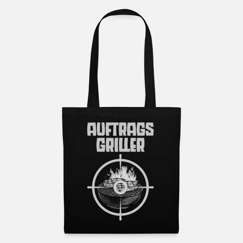 Auftragsgriller Grillmaster lustige Sprüche - Stoffbeutel - Schwarz