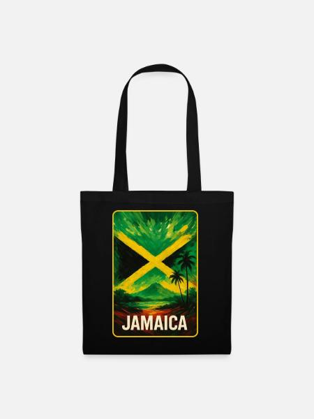 Jamaika Landschaft Design - Stoffbeutel - Schwarz