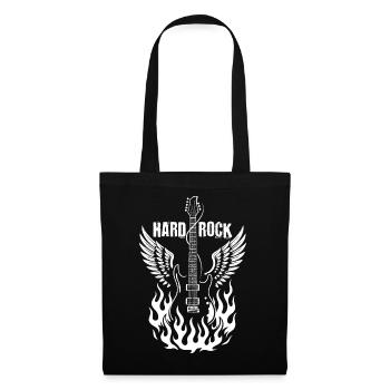 Lightning Guitar with Wings and Flames - Tote Bag - black - Front