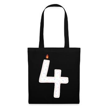 Conception de bougie festive numéro quatre - Sac en tissu - noir - Devant
