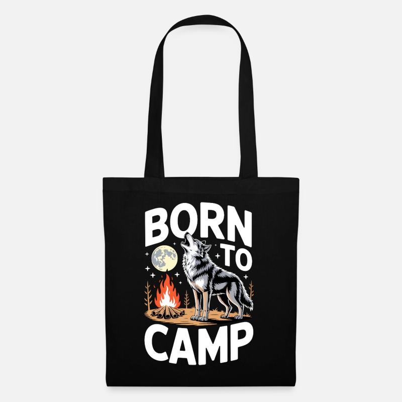 Né pour camper - Sac en tissu - noir