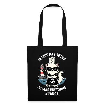 I'm not stubborn hermine bretonne humor brittany - Tote Bag - black - Front